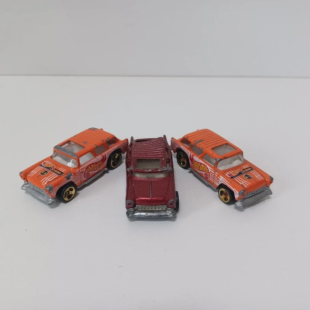 Lot of 3 Mattel Hot Wheels‎ 1969 Vintage Chevy Nomad Cars